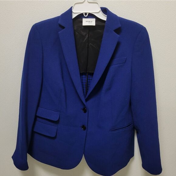 AKRIS PUNTO BLUE Double Button Blazer Jacket Size 14 - Picture 1 of 9